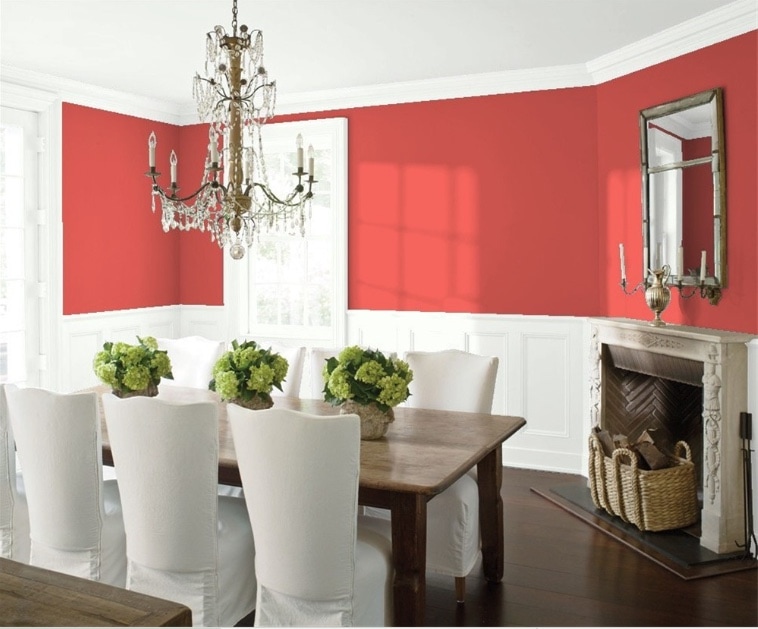 Dining area using 2023 Color of the Year and Palette